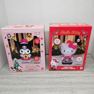 Hello Kitty Airblown Holiday Lights Inflatable Kuromi‎ and Hello Kitty Christmas
